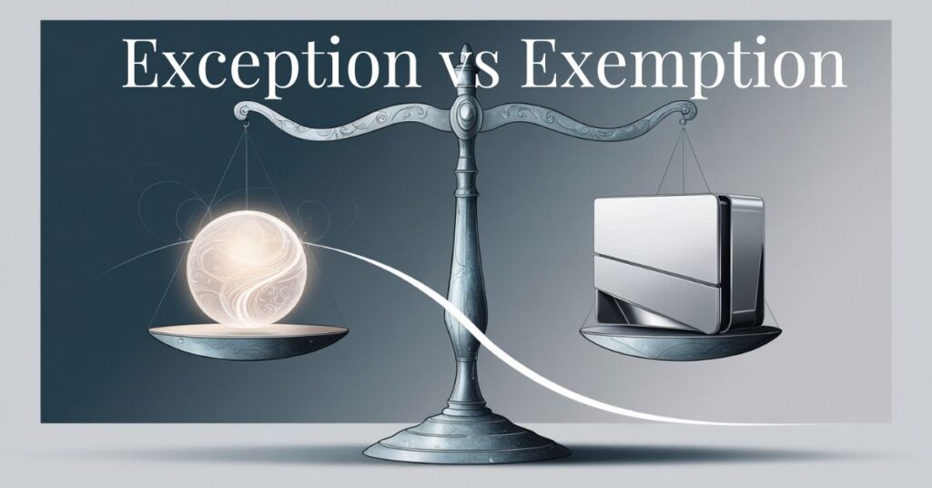 Exception vs Exemption