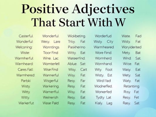 Positive Adjectives That Start With W